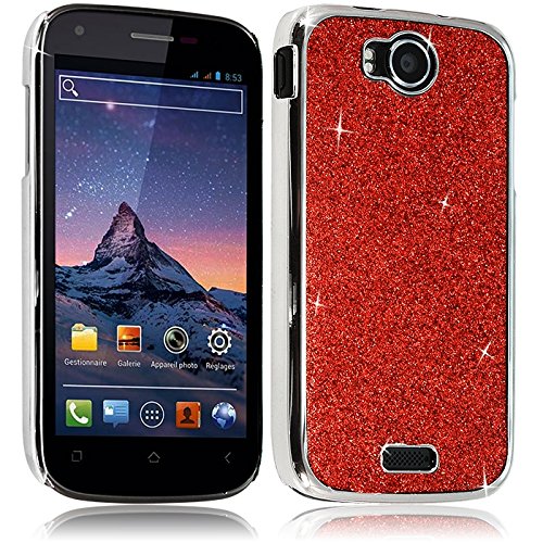 Seluxion - Housse Etui Coque Rigide pour Wiko Cink Peax 2 Style Paillette Couleur Rouge