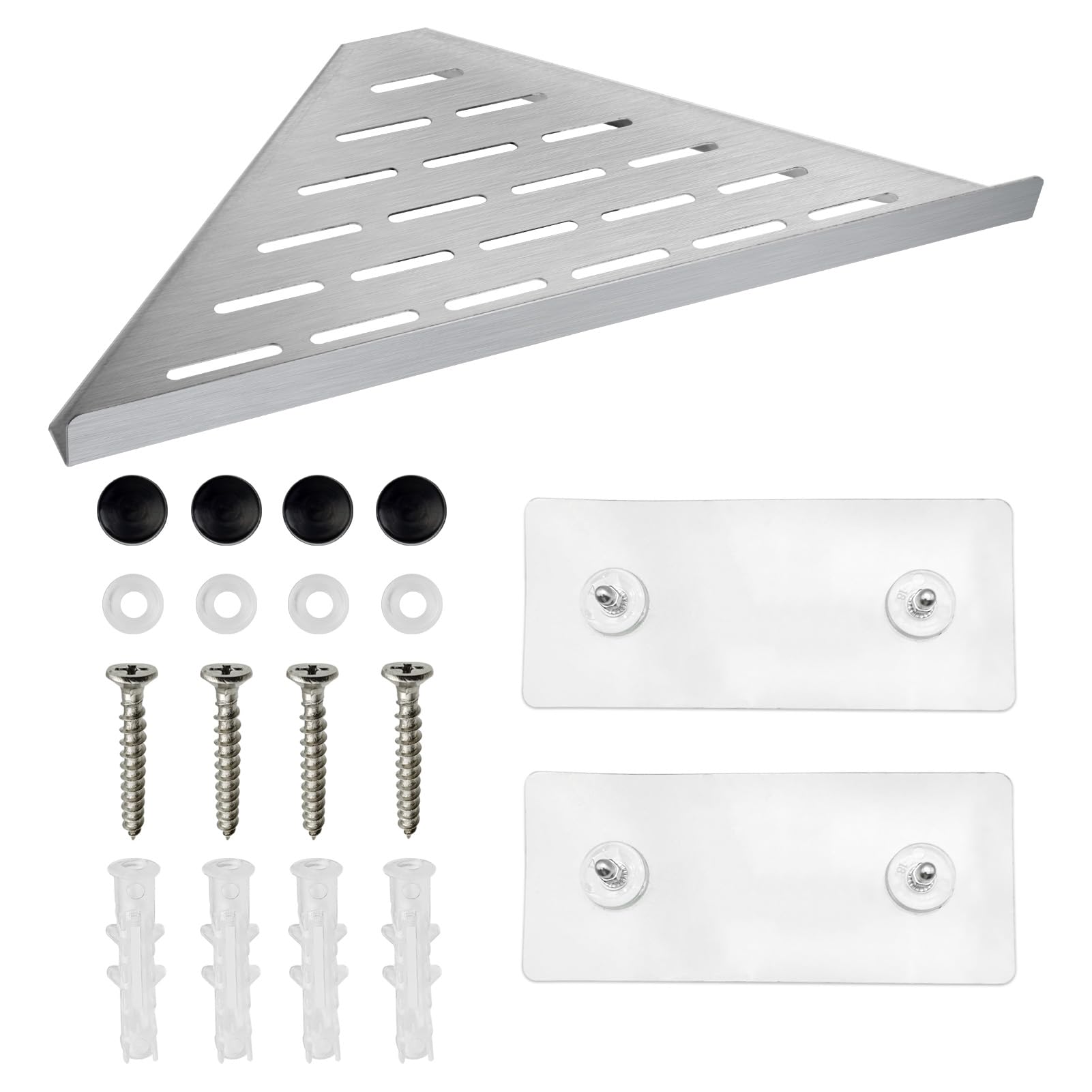 2 Stück Duschablage Eckablage Dusche ohne Bohren Edelstahl Silber