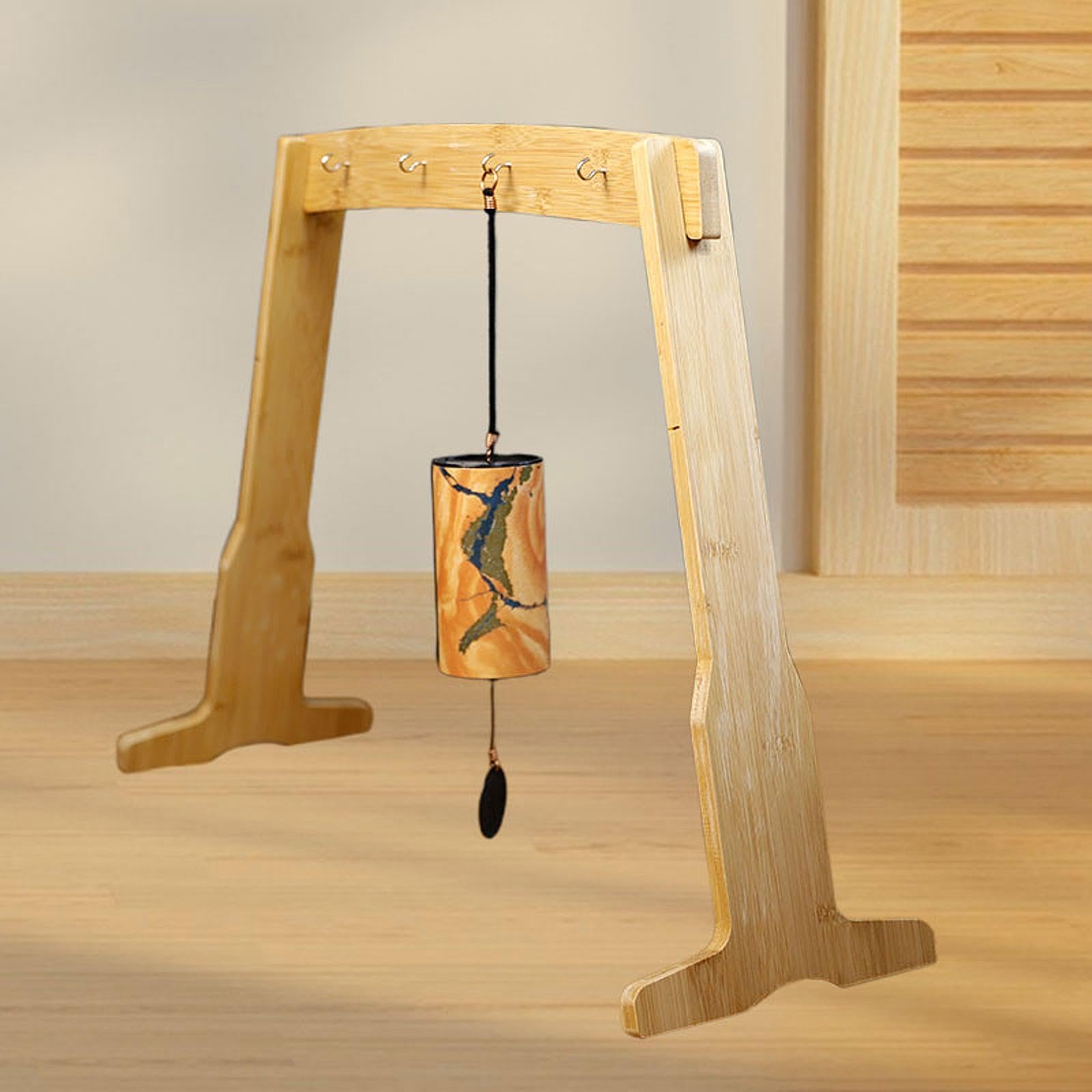 Colcolo Holz-Klangspiel-Ständer, Gong-Ziel-Ständer, professioneller multifunktionaler Windspiel-Holzständer für Teestube, Schlafzimmer, Tisch-Yoga