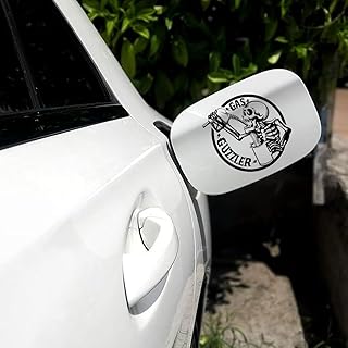3 Pcs UV DTF Gas Guzzler Skeleton Decal, Funny Quotes Sticker Gas Cap Fuel Door Decor, Positive Affirmation Decals for Women Men Friends Coworkers - 5 inches