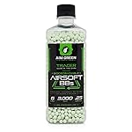 Aim Green Tracer Biodegradable Airsoft BBS, Glow-in-The-Dark BBS, 3,000 Count, .25 Grams