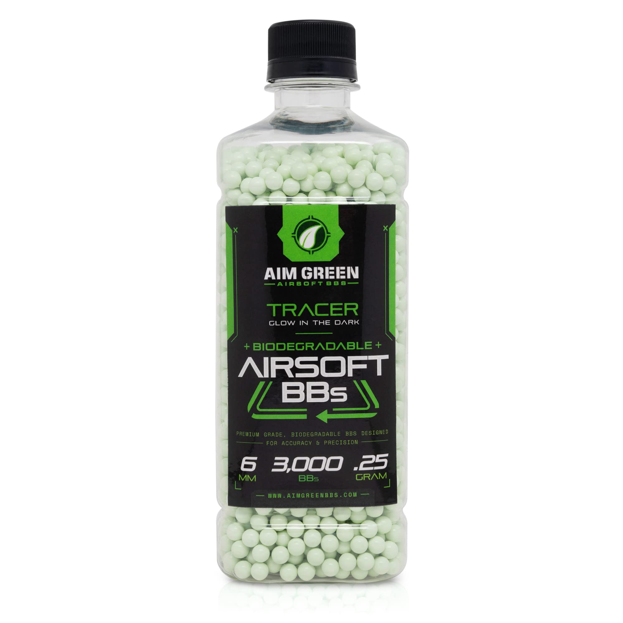 Buy Green Tracer Biodegradable Airsoft BBS, GlowinTheDark BBS, 3,000
