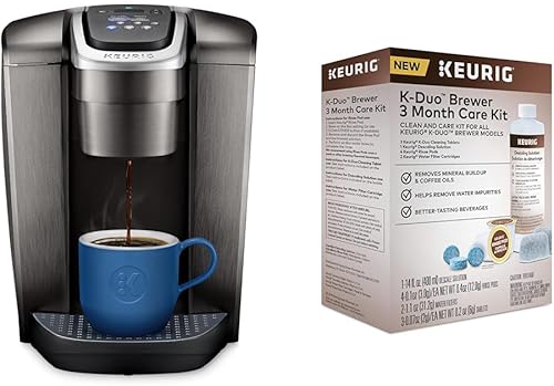 Miniatura 1 de Keurig K-Elite - Cafetera de cápsulas K-Cup de una sola porción, pizarra cepillada, 12 onzas, tamaño de preparación y kit de mantenimiento de