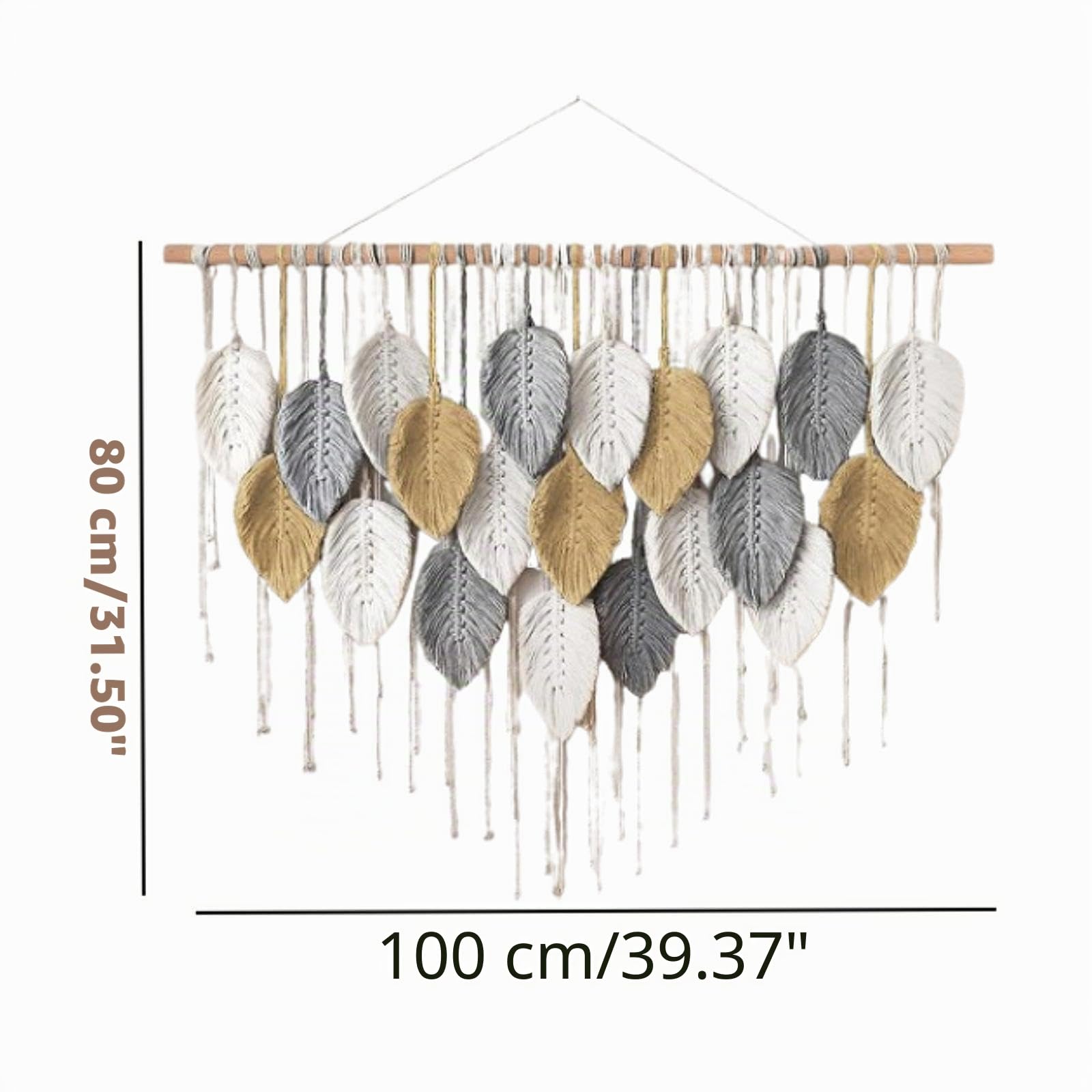 Tapiz de Macramé con Borlas para Decoración de Espacios, Murales Decoración para el Hogar salón, Dormitorio, Cocina, Estilo a, 21 Hojas