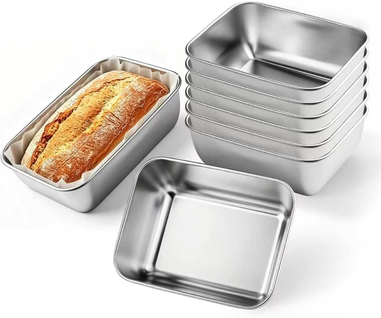 Mini Loaf Pans for Baking Bread, 8 Pack Mini Sourdough Loaf Pans