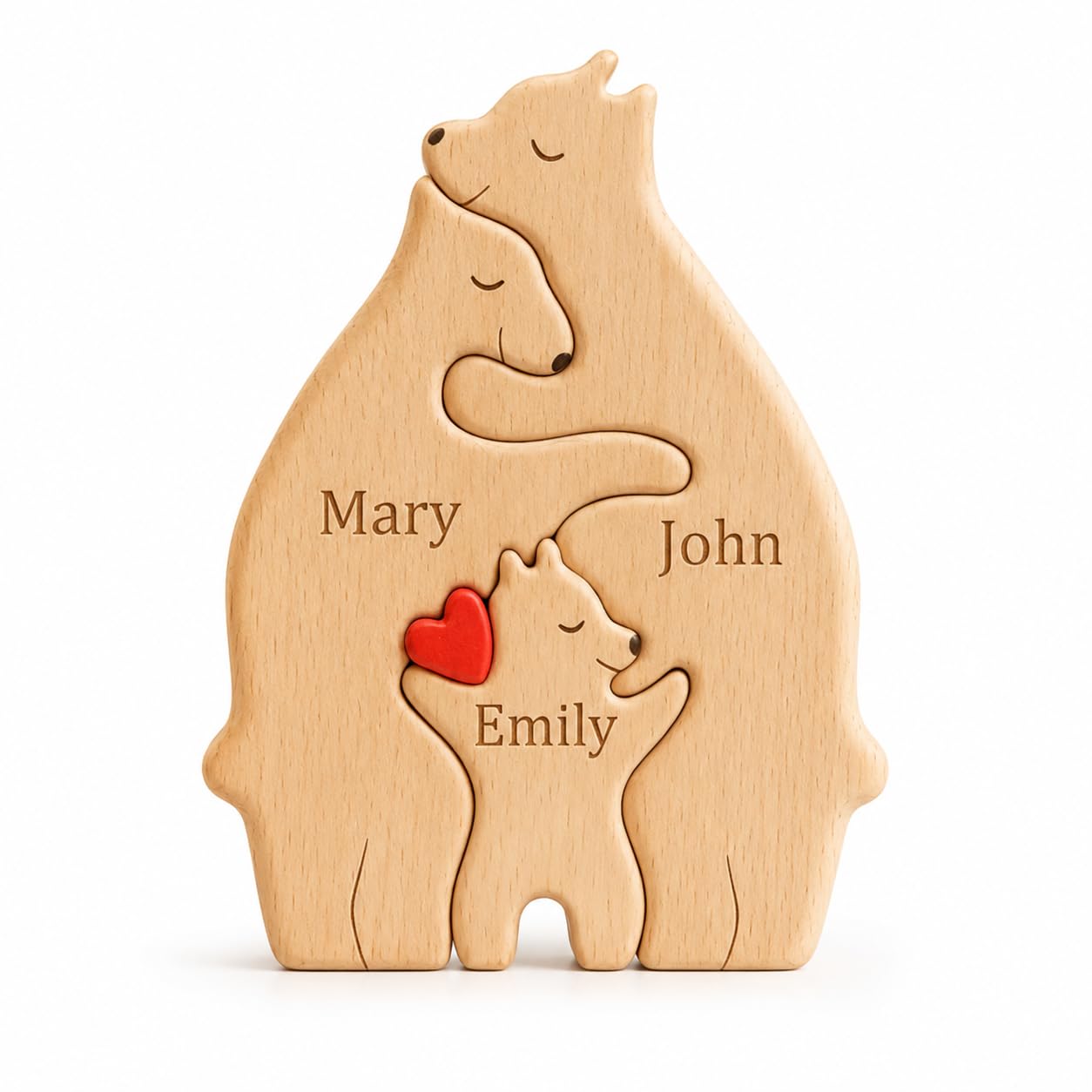 Personalized Wooden Bear Family Puzzle
