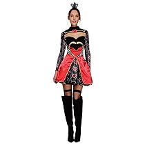SMIFFYS Costume Fever da Regina di Cuori, con Abito, Sottogonna e Coroncina Halloween, Carnevale