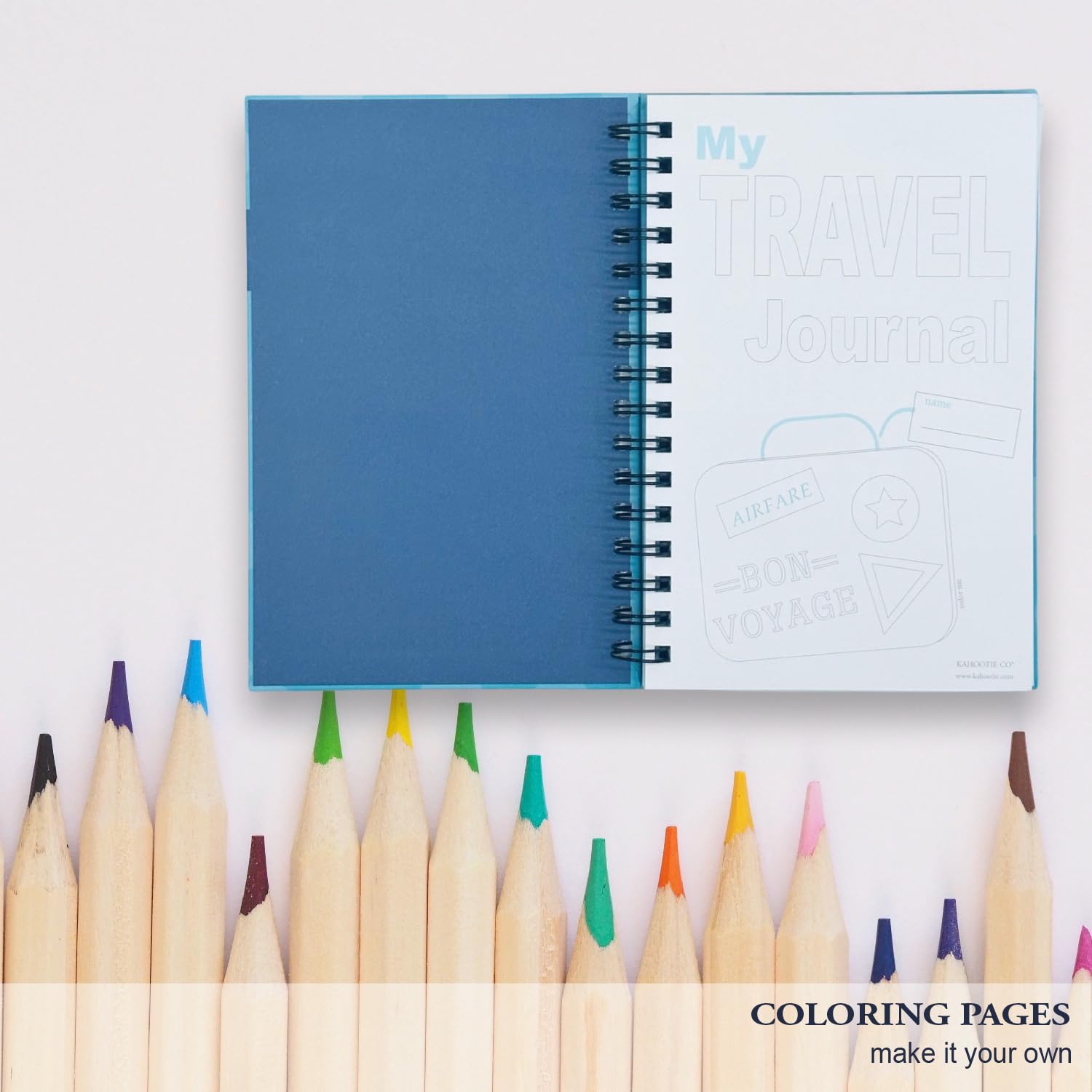 Diario di viaggio per bambini - modo semplice e divertente per documentare diverse vacanze infantili in un unico diario (verde acqua e blu)