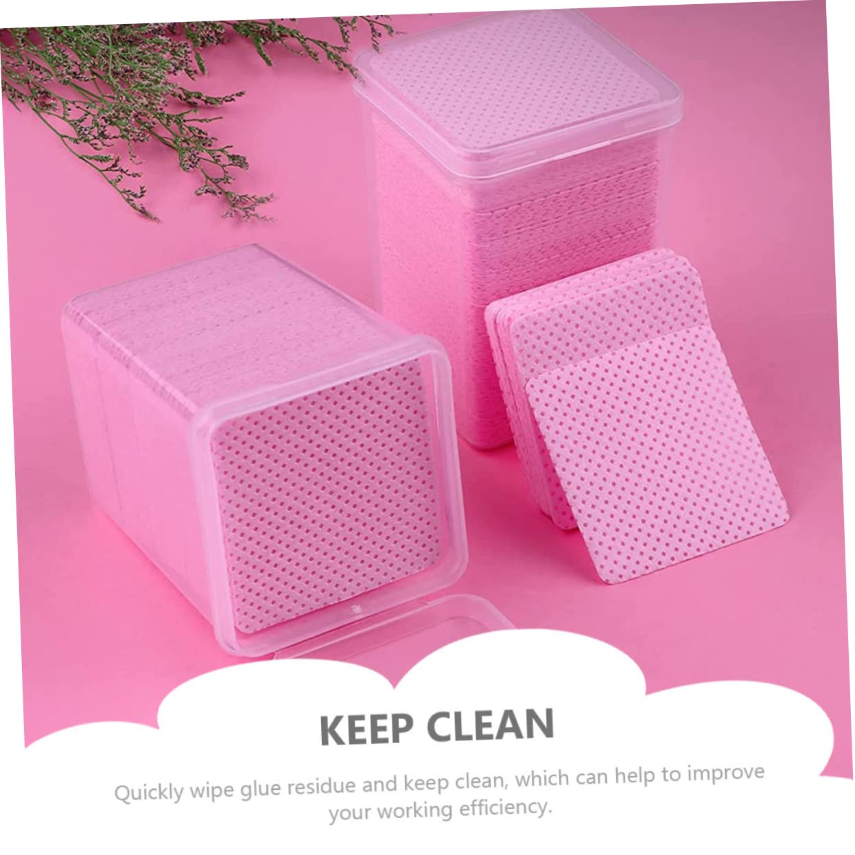 FRCOLOR 400pcs Non-Lint Eyelash Glue Remover Pads for Lash Extensions Cleansing Wipes for Salon Use High Absorbency and Soft Texture