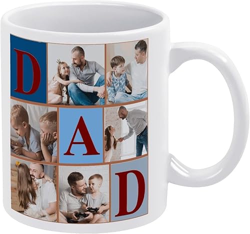 Regalos para el día del padre de hija, hijo, esposa, taza de café con foto personalizada para papá, abuelo, suegro, marido, regalo único del día del