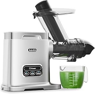 Aeitto Cold Press Juicer Machines, 3.6 Inch Wide Chute, Large Capacity, High Juice Yield, 2 Masticating Juicer Modes, Easy to Clean Slow Juicer for Vegetable and Fruit (Sliver)
