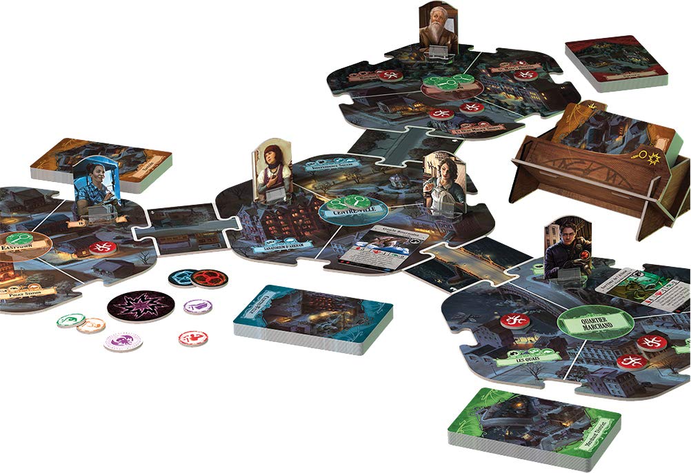 Asmodee - HORROR A ARKHAM : Gra karciana - Gra planszowa od 14 lat - Gra ewolucyjna i kooperacyjna - 1 do 4 graczy - 1-2 godziny - Świat H.P. Lovecraft - W języku francuskim - Fantasy Flight Games