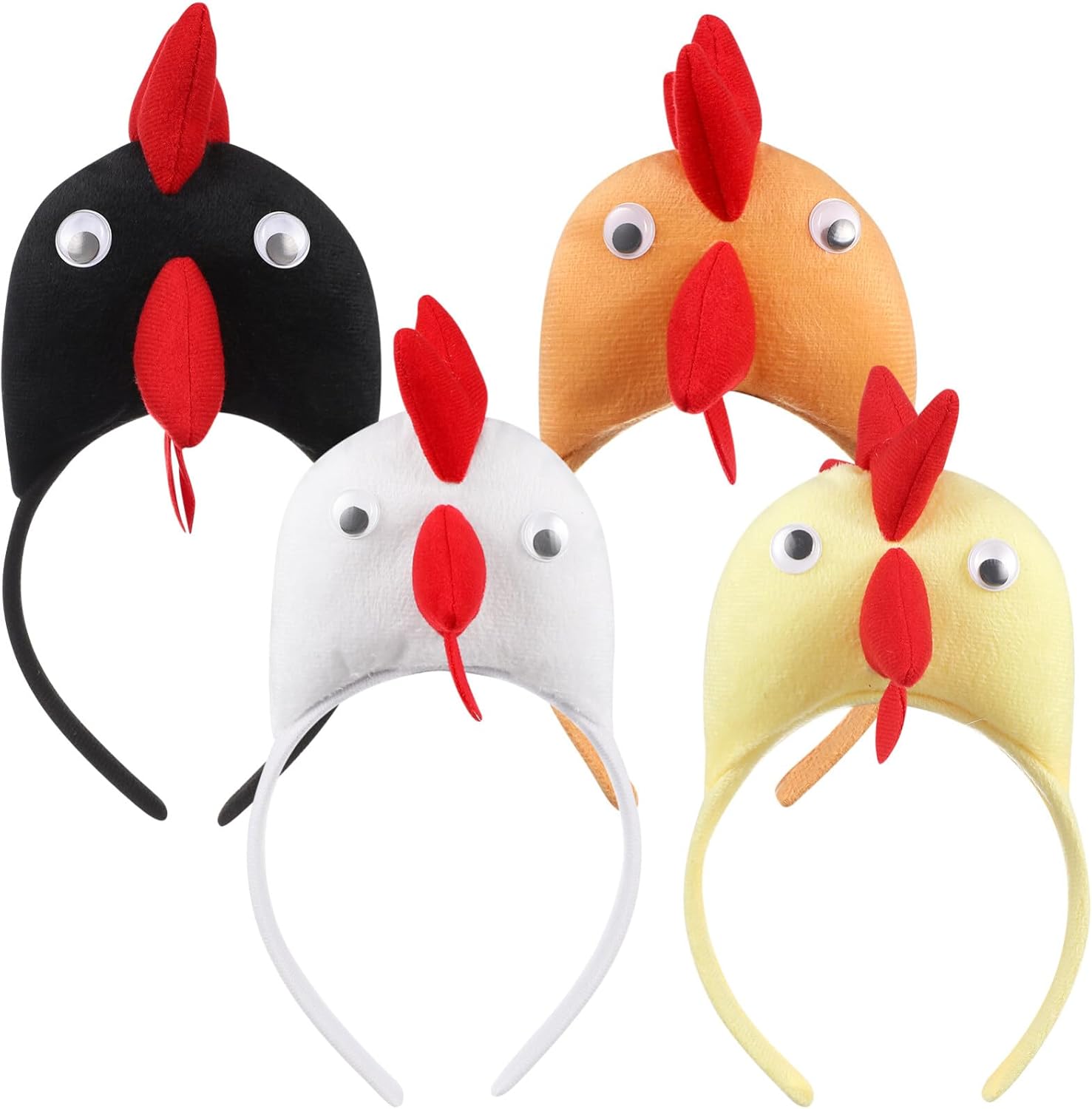 Garneck 16 PCS Chicken Headband Rooster Headband for Adults Kids Animal Chick Festival for Halloween Thanksgiving Party Supply (Random Color)