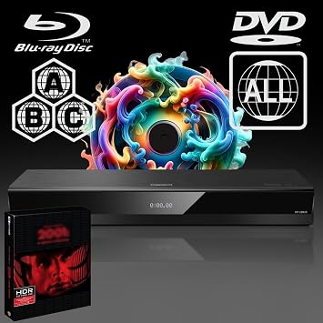 Blu-ray Player Compatible with Panasonic DP-UB820 MultiRegion Blu-ray Region A, B & C - DVD Regions 1-8 - Bundle Including 2OO1 A Sp. Od. 4K UHD Disc