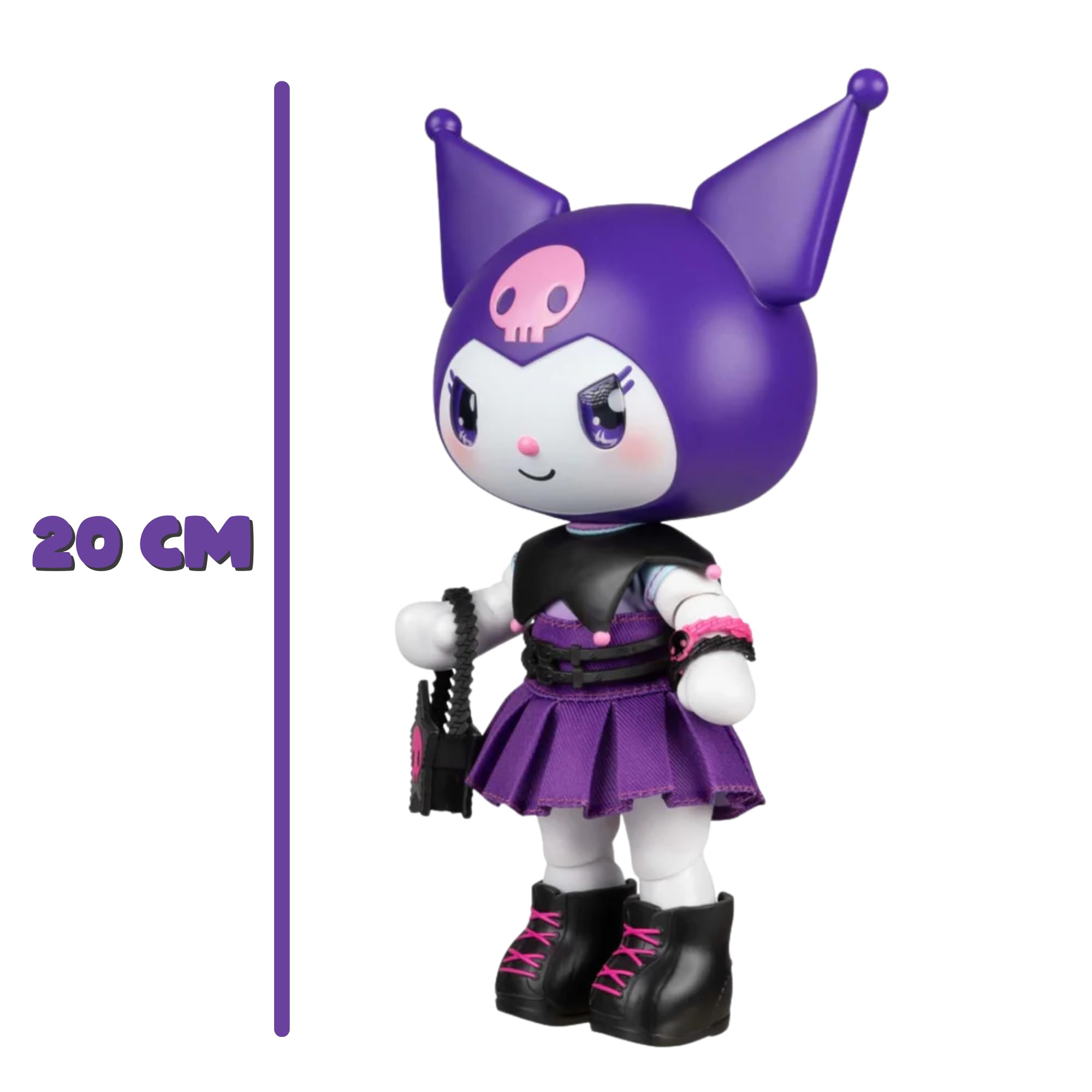 Hello Kitty - Kuromi Premier Bambola 20 cm, 9 Punti Di Articolazione, Vestiti E Accessori Removibili, Per Collezionisti, Bambini e Bambine dai 3 Anni