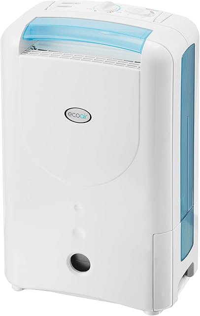 EcoAir DD1 Simple Blue MK3 Desiccant Dehumidifier | Rotary Dial | 7.5 L/Day | Quiet 34dBA | Anti Bacterial Filter | Laundry | 6Kg | Home Garage Basement Boat