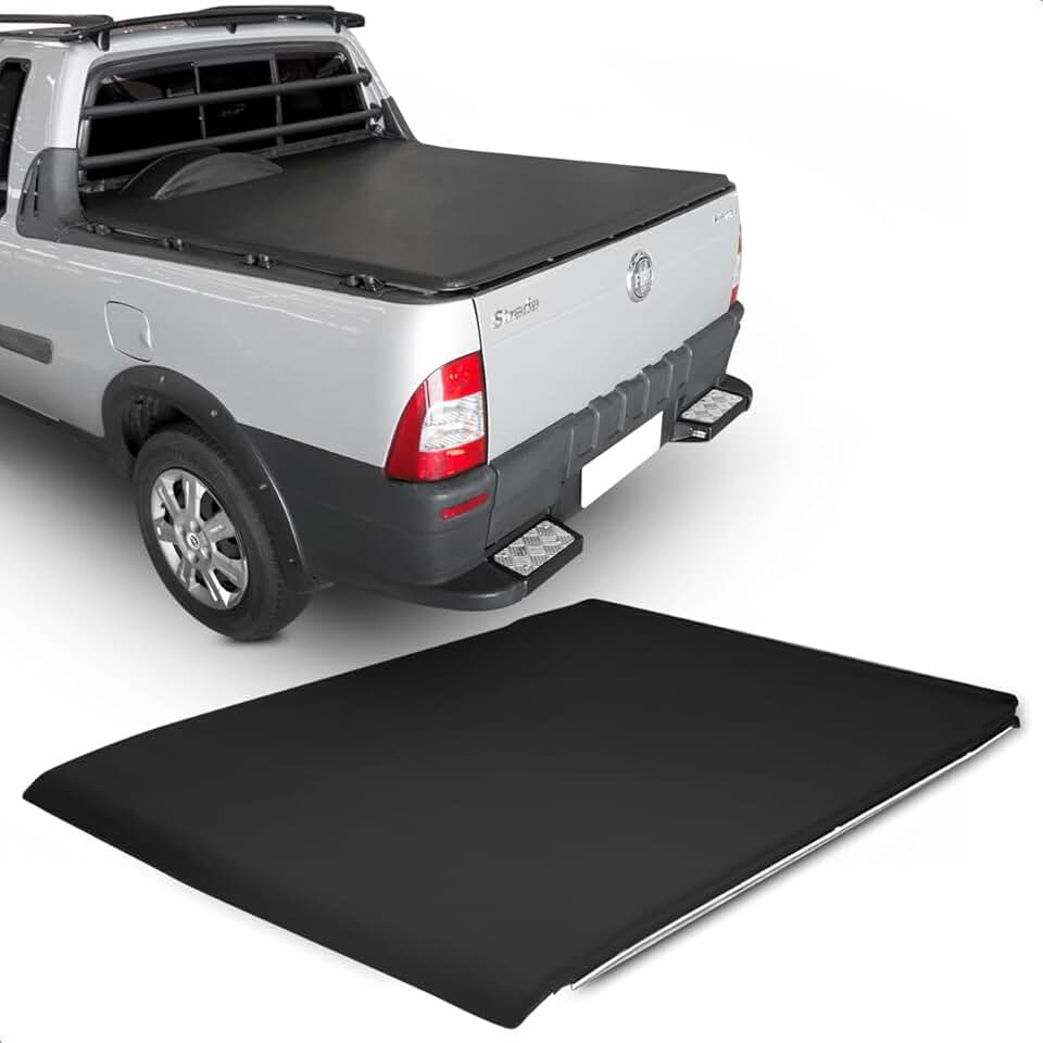 Flash Cover Capota Marítima Strada Cabine Estendida 1998-2013 Com Gancho Estepe, Slim Eco Trek, Vinil, Alumínio, Retrátil