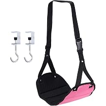 PATIKIL Airplane Footrest, Adjustable Foot Hammock with Hooks Foldable Memory Foam Footstool to Relax Feet Long Flight Airplane Travel Essentials for Under Office Desk, Rose