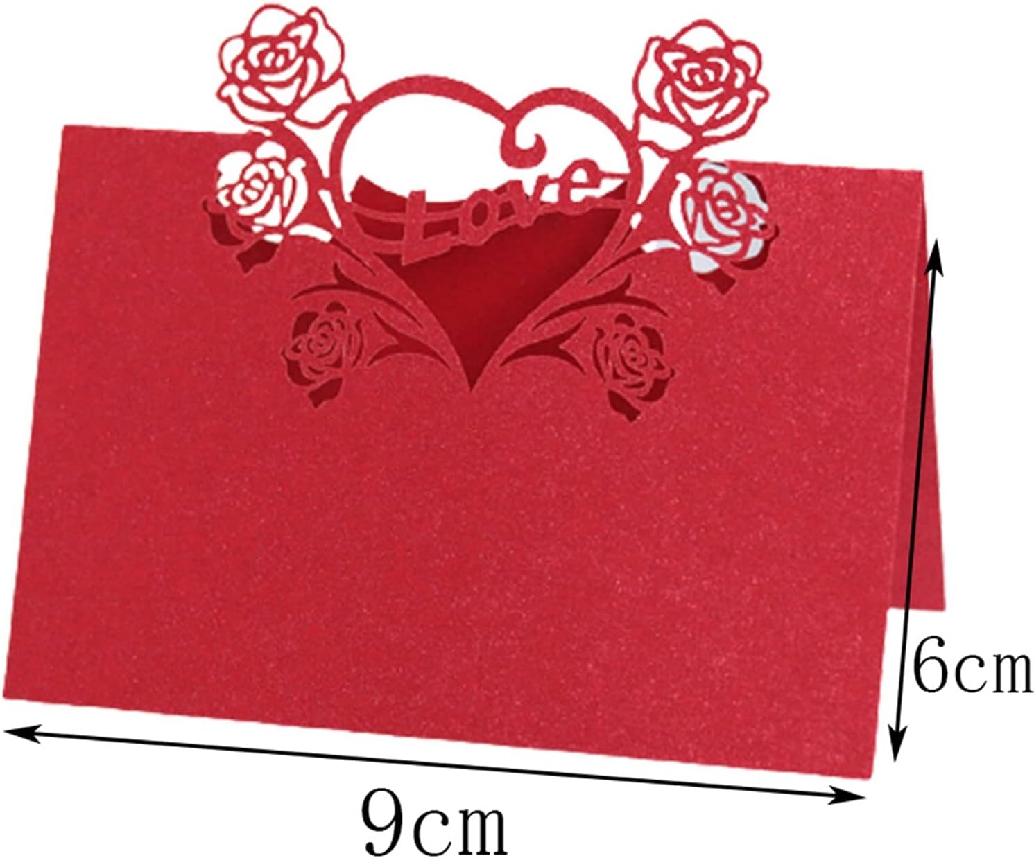 Holiday Decoration Cards Laser Cut Love Heart Rose Flower Table Name Place Cards Lace Name Message Setting Card Wedding Birthday Party Favor Decor 50pcs (Color : Sky Blue Size : 9X12cm) (Light Blue