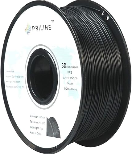 Filamento de policarbonato, Priine PC 1kg 1.75mm para impresora 3D, precisión dimensional de +- 0.03 mm, color negro