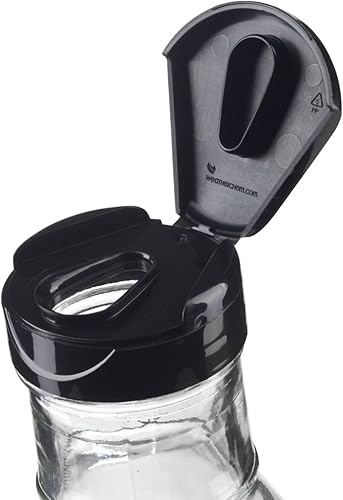 Miniatura 6 de JUVITUS Botella profesional para salsa de pared gruesa de vidrio transparente de 12 onzas con tapa superior abatible resistente al goteo (paquete de