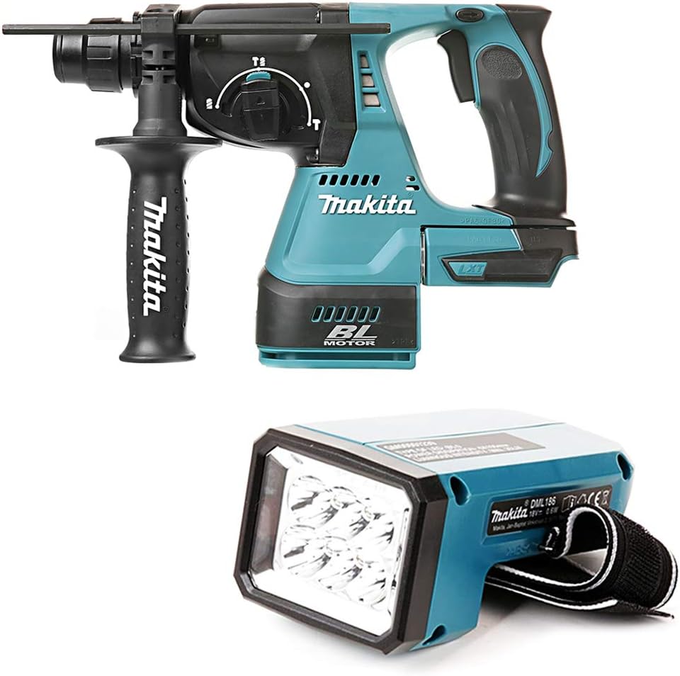 Makita DHR242 18V SDS Plus Brushless Hammer Drill with DML186 Fluorescent LED Torch Amazon.co