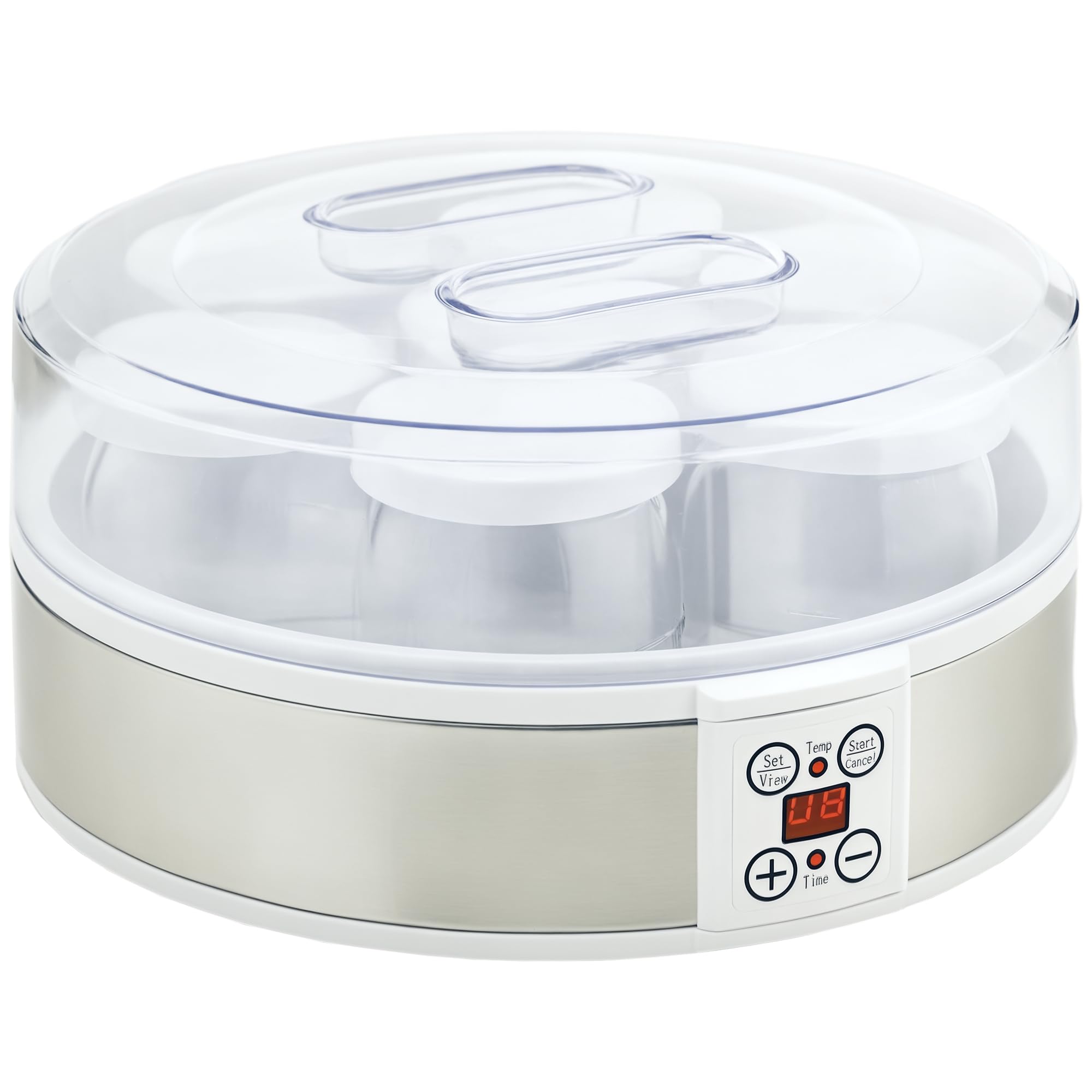 HOMCOM Yogurt Maker in operation with yogurt jars