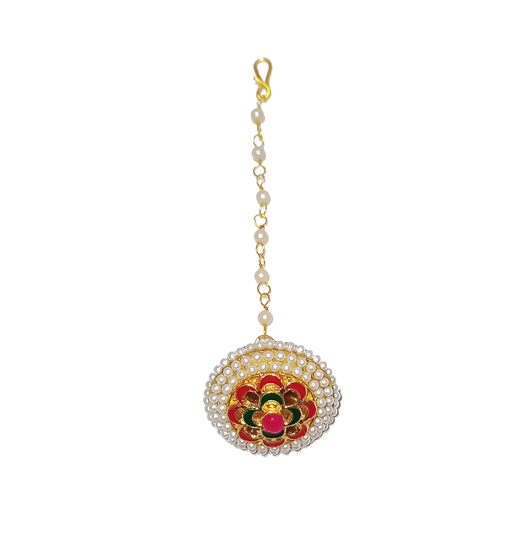 Adhiras Gold Plated Rajasthani/Rajputi Kundan Pearl Studded Borla Matha Patti Maang Tikka for Women (B0DFQGMXK8) Amazon Price History, Amazon Price Tracker
