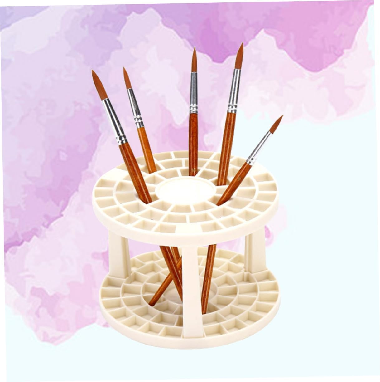 TEHAUX 3pcs Paint Brush Holder Organizer Plastic Brush Holder for Artists Desk Organizer