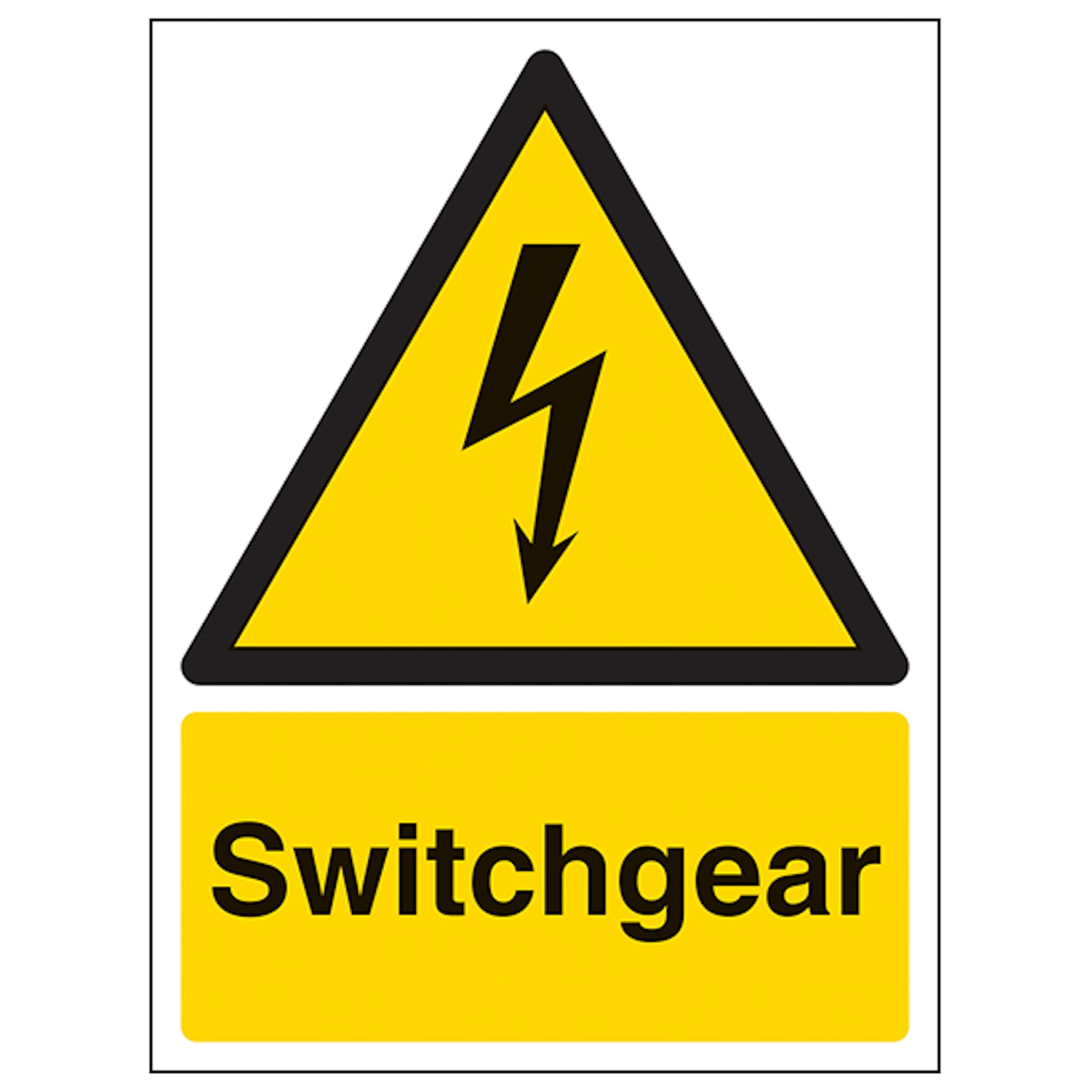 V Safety Switchgear - Portrait 150 x 200mm - 2mm Rigid Plastic Safety Sign