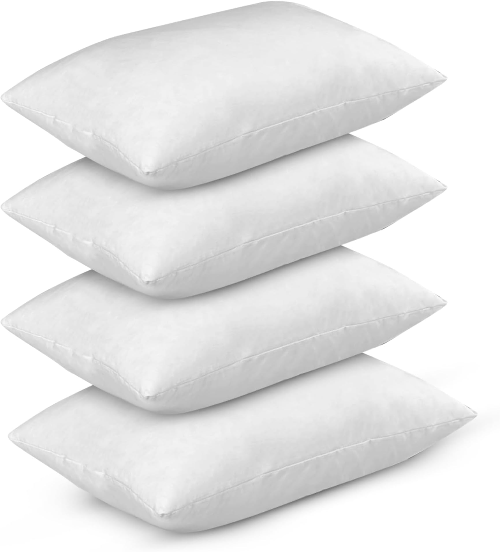 adsin Set of 4 Duck Feather Cushion Inserts – 35cm x 50cm (14" x 20") – Off-White Throw Pillow Pads with 100% Cotton Down-Proof Cover – Soft & Supportive Inner Fillers for Sofas & Beds