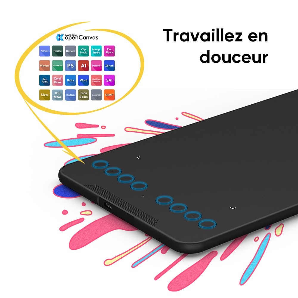 XPPen Deco mini7 v2 Tablette Graphique 7 Pouces 16k Niveaux de Pression Dessin sans Écran