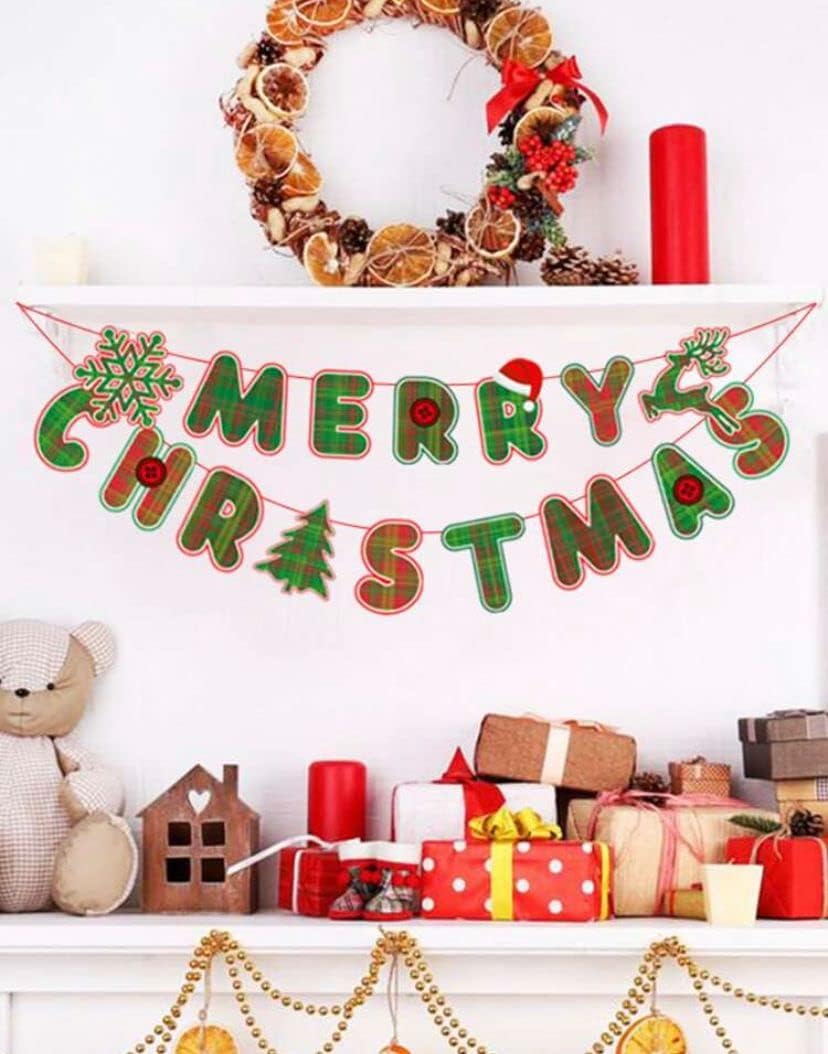 eBoutik - Festive Christmas Garland - Xmas Party Bunting for Indoors & Outdoors - Great for School Home and Office Parties (Tartan) - Image 4
