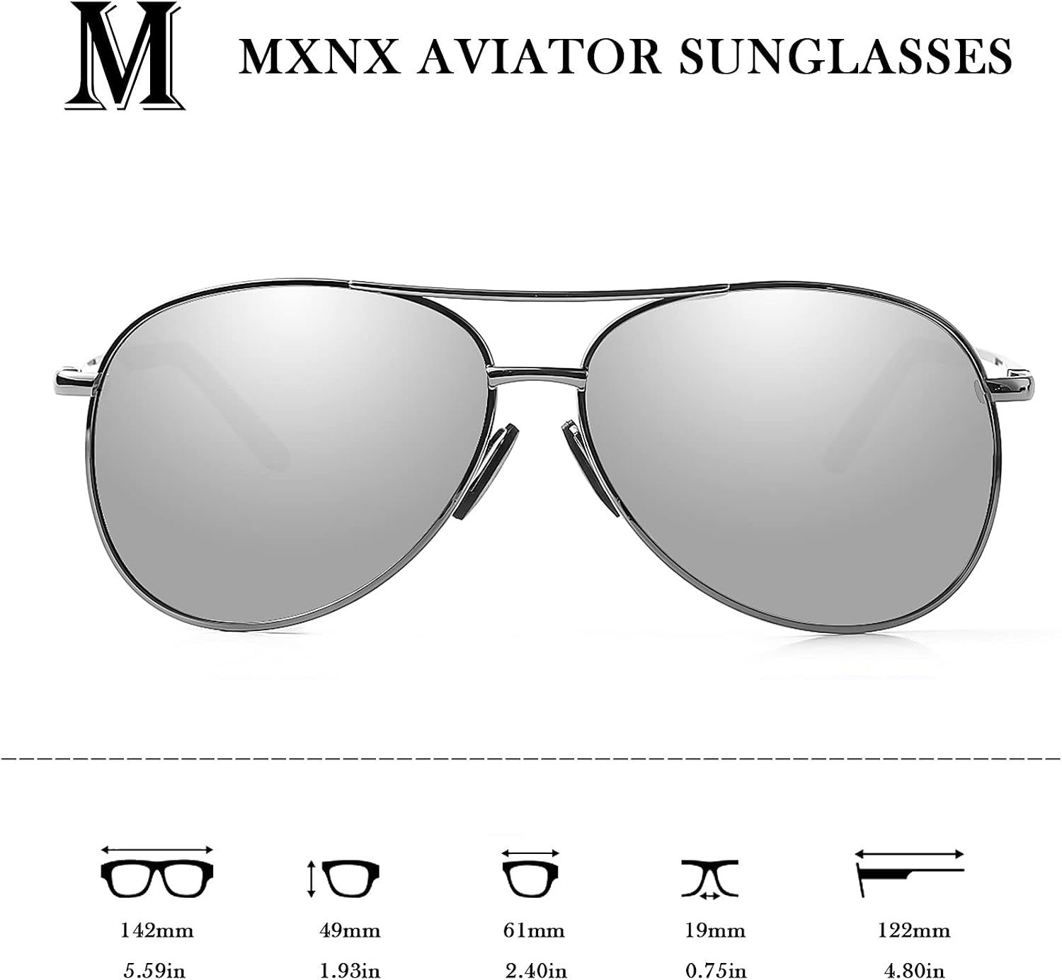  Aviator Sunglasses for Men Polarized Women Mens Outdoor Sun Glasses | Lightweight Metal Frame,Anti-slip,UV Protection,Adjustable Nose Pads,Driving,Fishing,Hiking,Golf,Sports,Unisex Classic Style thumbnail