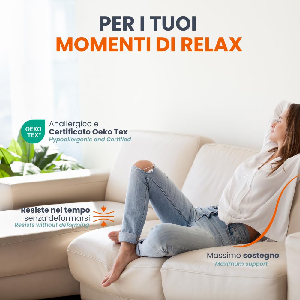 TENDAGGIMANIA Gommapiuma per Imbottitura Densità 30 - Gommapiuma Spessore 8 CM - Misura 100cm x 150 cm - Gomma Piuma per Cuscini Divano Anche per Poltrona e Divano Letto