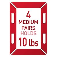 Vista 3 de Command - Lote de 10 pares pequeños y 8 pares medianos de tiras para colgar PH203-18NA, color blanco