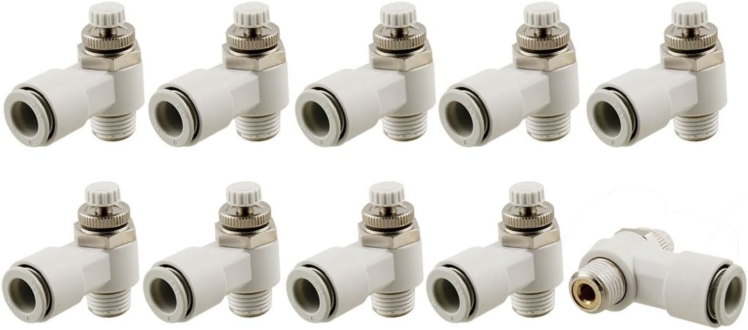 10 Pcs Push in to Connect Fitting Speed Flow Controller 1/4" PT x 25/64" (id: 518 b88 dee 7fe 271