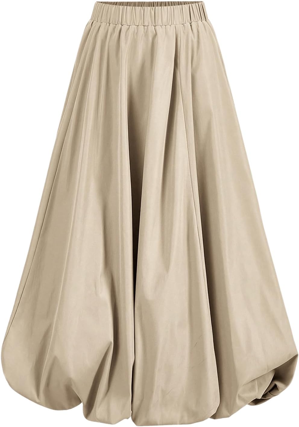 SweatyRocks Women's Y2K Elastic High Waisted Bubble Ruffled Maxi Puff Skirts