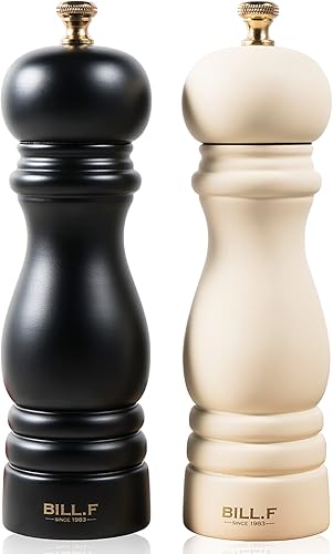 Molinillo de sal y pimienta, molinillo de pimienta, molinillo de pimienta, molinillo de sal, juego de 2 con rotor de cerámica ajustable de 7