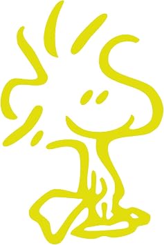 Woodstock Pnuts Die Cut Vinyl Sticker Decal for Car Bumper Window Cup Helmet Laptop Yellow, 5"