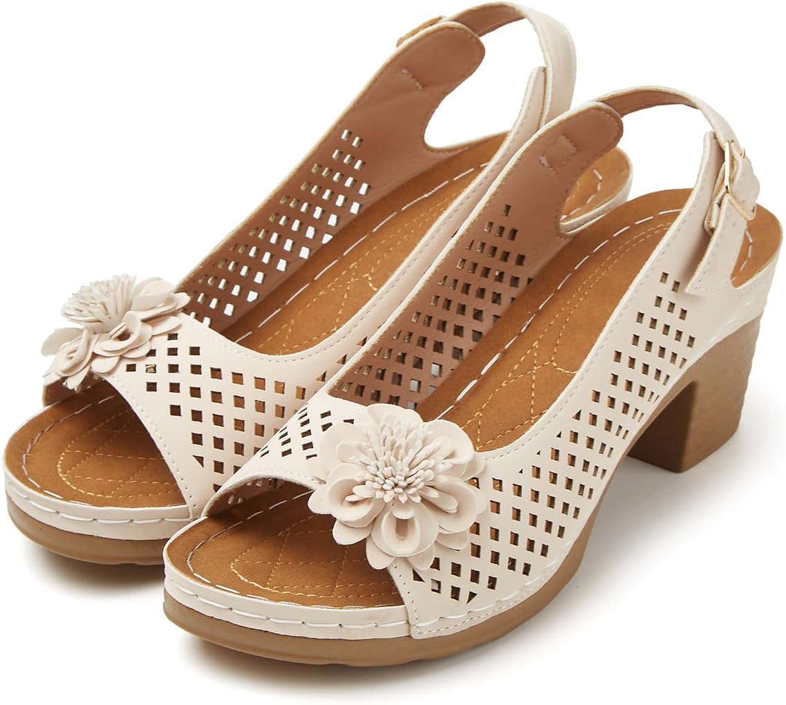 Epsion Women's Platform Heels Block Chunky Sandals Open Toe Ankle Strap Shoes Fashion Dress Summer Beach Sandal 2026
