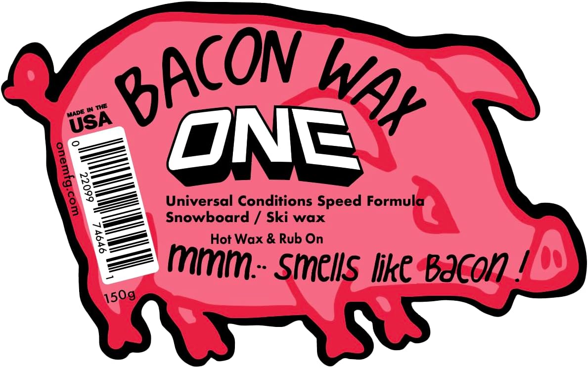 BACON WAX:Hot Wax/Rub-on Universal Speed Conditions Formula Wax – Snowboard/Ski/Nordic 150g- Universal High-Performance, FAST + Durable- Our Factory-USA No Fluoro-Range: 28ºF to 21ºF (-2ºC to -6ºC)