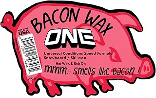 BACON WAX:Hot Wax/Rub-on Universal Speed Conditions Formula Wax – Snowboard/Ski/Nordic 150g- Universal High-Performance, FAST + Durable- Our Factory-USA No Fluoro-Range: 28ºF to 21ºF (-2ºC to -6ºC)