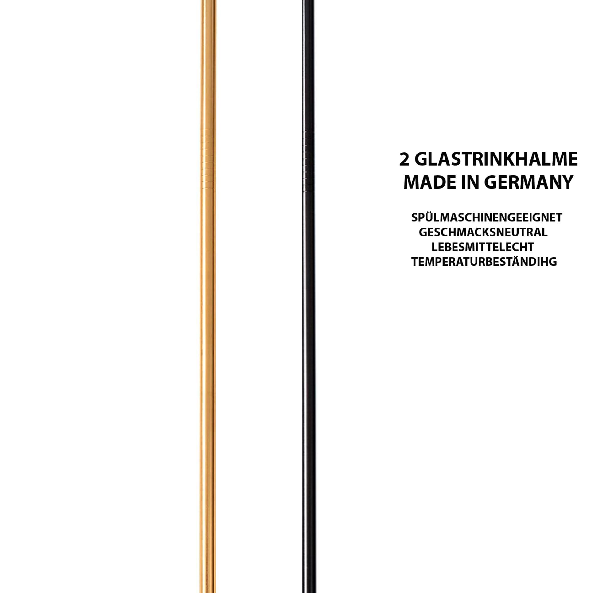 Dekomiro Set 4er Set 2 Cocktailgläser RITZENHOFF Leopardenmuster schwarz gold mit 2 Passenden Glastrinkhalmen