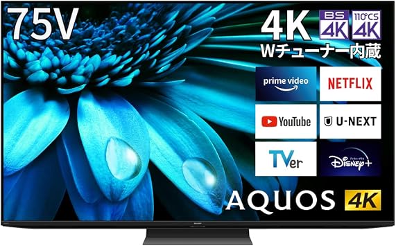 Sharp 75V 4K LCD TV AQUOS 4T-C75EL1 Google TV Dolby Atmos