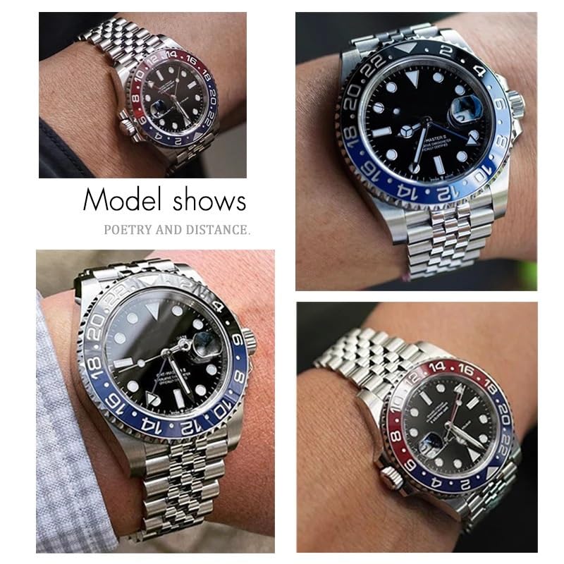 Do paska Rolex GMT Master II bransoletka do zegarka na rękę Jubileusz z zapięciem ostrygowym 20 mm 904L solidne paski do zegarków ze stali nierdzewnej