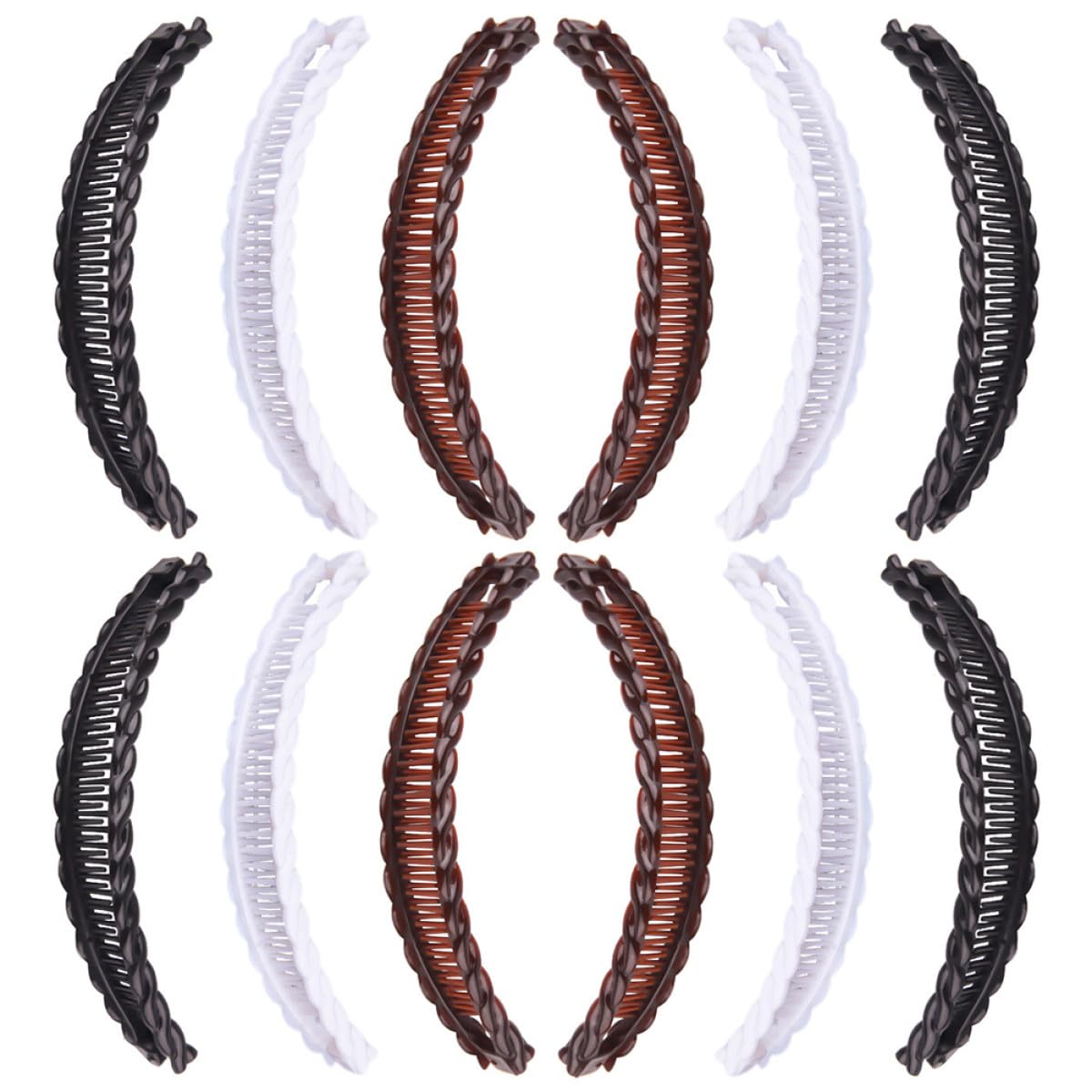Healeved Bananenclips Haarspangen Praktische Haaraccessoires 12 Stück aus Kunststoff zum Einfachen Styling für Damen Verschiedener Frisuren im Alltag