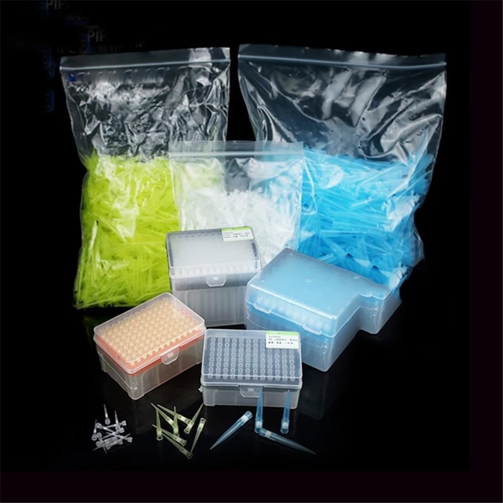 1 ensemble de pointes de pipette en plastique de laboratoire 10 µl/10 µl-L/20 µl/50 µl/100 µl/200 µl/300 µl/1 ml/5 ml/10 ml avec embouts de pipette(200ul tips and box)