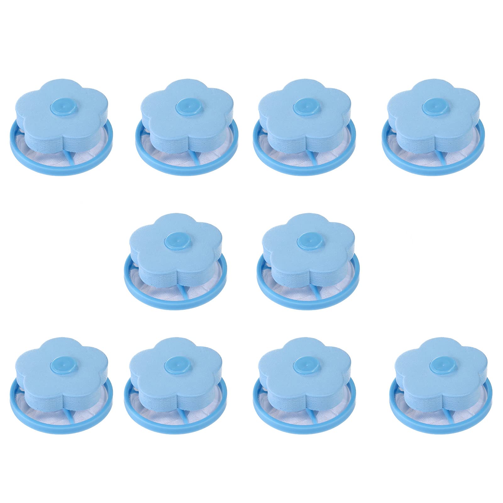 Huikji Blue Washing Machine Hair Filter,10Pcs Cleaning Mesh Bag Plum-Shaped Reusable Pink Lint Catcher Floating Household