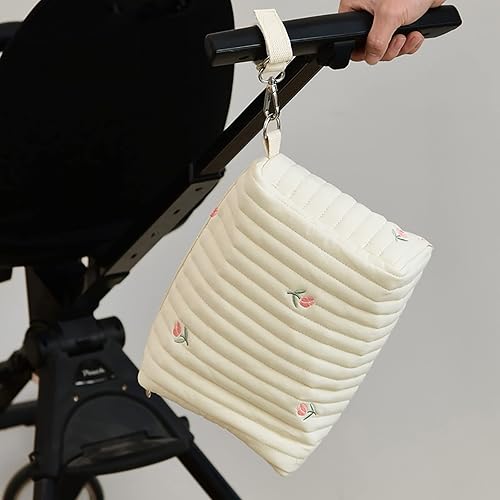 Miniatura 7 de Lmbabter Bolsa de almacenamiento para cochecito de bebé, bolsa de pañales para bebés, bolsas organizadoras de pañales bordadas, bolsa de mamá para